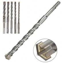 Cross Impact Drill Bit, Electric Hammer Drill Round Shank Drill Bit, Through Wall Cement Drill Bit, Two Pits And Two Slots Deep Fried Dough Fried Dough Twists Drill New Type Coagulation Drill - Silver - View 3