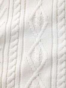 Baby Boy Solid Color Cable Knit Vest Sweater, Collegiate Style, Spring/Summer - White - View 5