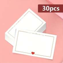 10/20/30/100pcs Simple Heart Shaped Blank Cards, Suitable For Valentine's Day, New Year, Wedding, Birthday, Anniversary, Holidays, Gift Tags, Message Cards, Wallet Cards, Business Cards, White Greeting Cards, Teacher's Day Gifts - Multicolor - View 11