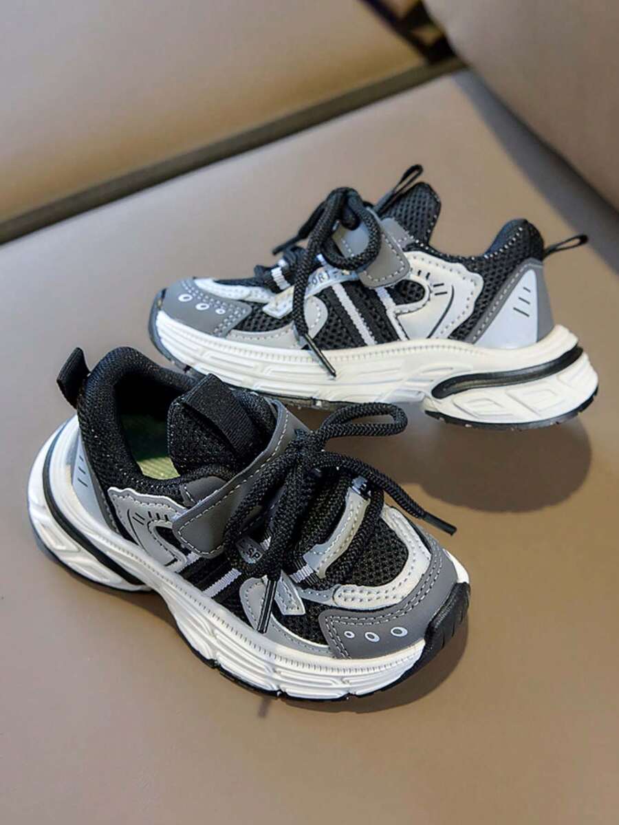 1双男女通用透气网面低帮运动鞋，软底防滑休闲步行鞋，时尚百搭学生跑步鞋，适合儿童、日常穿着和户外活动，春秋季款 - 黑色 - 查看 1