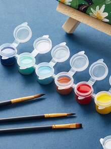 360/240/120/60/30/6pcs Empty Paint Palette Boxes, Acrylic Gouache Watercolor Plastic Empty Boxes With Lids, Mini Acrylic Paint Containers 3ml/0.1oz, Suitable For Students, Exquisite Oil Painting Art Palette - Multicolor - View 7