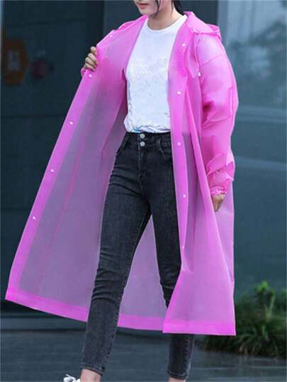 1/2件套便携时尚雨衣雨靴套装，连帽一体式，男女通用，防风防水速干透气，弹性袖口搭扣，适合户外骑行、徒步、旅行、校园等场合，户外必备单品