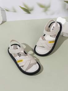 1 Đôi Dép Sandal 2026 Kiểu Mới Đế Mềm Chống Trượt Đa Năng Thường Ngày, Kiểu Dáng Mới Cho Trẻ Em, Học Sinh Tiểu Học, Mũi Hở, Chống Bụi Bẩn - Màu be - Xem 4