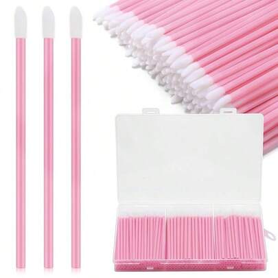 150 Pieces Disposable Lip Wands Lip Brushes,Lipstick Applicator Brushes Lip Gloss Wand,Soft Lint Free,Eyes & Lips Makeup Applicator Wands Tools(PINK),Giveaways
