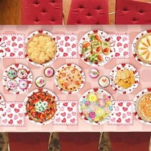 20张粉色心形一次性纸巾，情人节主题装饰 - 彩色 - 查看 4