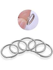 5pcs 12mm Metal Split Key Rings, Bulk Open Jump Rings, DIY Craft Keychain Connectors - Silver - View 4