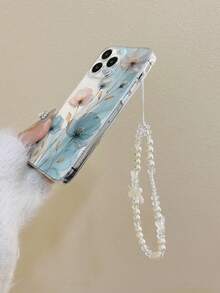 1 pieza Funda protectora de teléfono a prueba de golpes y gruesa con diseño floral acuarela transparente en azul y rosa, compatible con iPhone 17pro/17Air /17/17promax16/11/16pro/16plus/16promax/16e/15Promax/13/14/12/XS/XR/7G/8P, compatible con Samsung Galaxy 11/12Pro/12/12X/13Pro/14Pro/15Pro/, compatible con Redmi 10/9/Note9/12c/Note11pro/Note8Pro - Multicolor - Ver 4