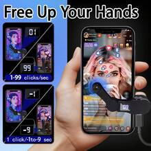 Auto Clicker For Smart Phone - Fast And Continuous Tapping Device With Digital Display, Adjustable Speed, Universal USB Interface Compatible With Iphone Android Phone For Winter Vacation, Audio/Video Recording, Interviews, Gaming & Live Streaming Vacation Audio Recording Video Recording Interviews Gaming Streaming Live Streaming Microphone Mini Microphone - Black - View 2