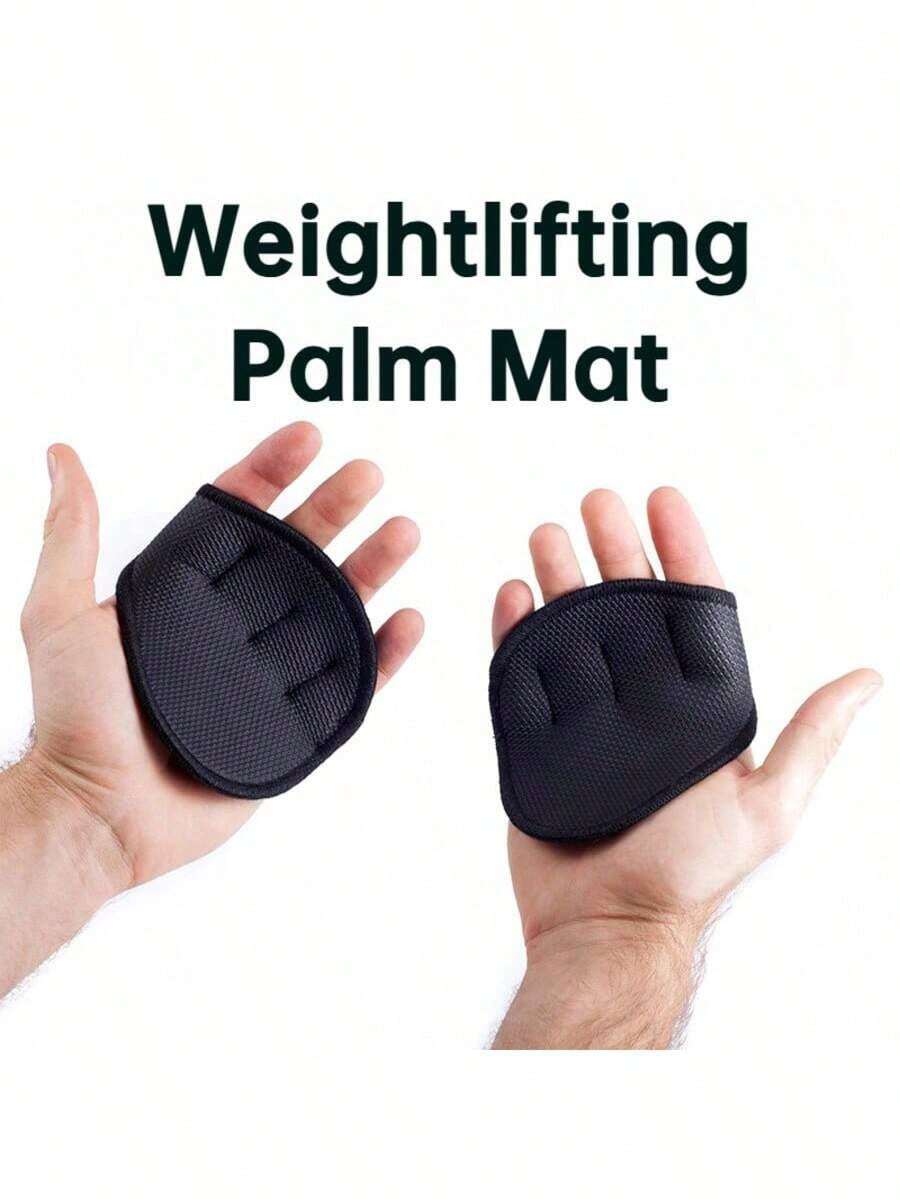 1 双男女通用防滑举重交叉训练手套，适用于健身房；男女通用举重哑铃握把垫 - 黑色 - 查看 1