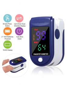 Oxímetro de Pulso Digital Portátil para Dedo - Azul - Ver 2