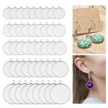 20Pieces 8/10/12/14/16/18/20/25mm Stainless Steel Round Blank Bezel Set, Cabochon Trays Pendant Blanks For Jewelry Making DIY Findings - Silver - View 1