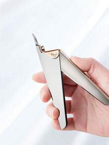 Acryl-Kunst Maniküre Nagel-Tip-Clipper - Edelstahl U-förmige Schere für präzises Trimmen und Formen - Silber - Übersicht 3