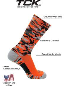 Calcetines de rendimiento TCK Sports Elite Woodland Camo - Púrpura (Purple Camo) - Ver 8