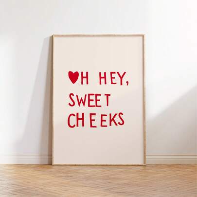 1张趣味浴室艺术印刷品，“哦，亲爱的”海报，无框墙饰，优质海报