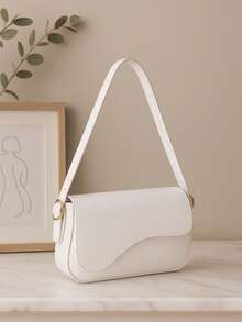 Beautiful White Baguette-Stylish Women's Handbag - Stylish And Inexpensive - trắng - Xem 2