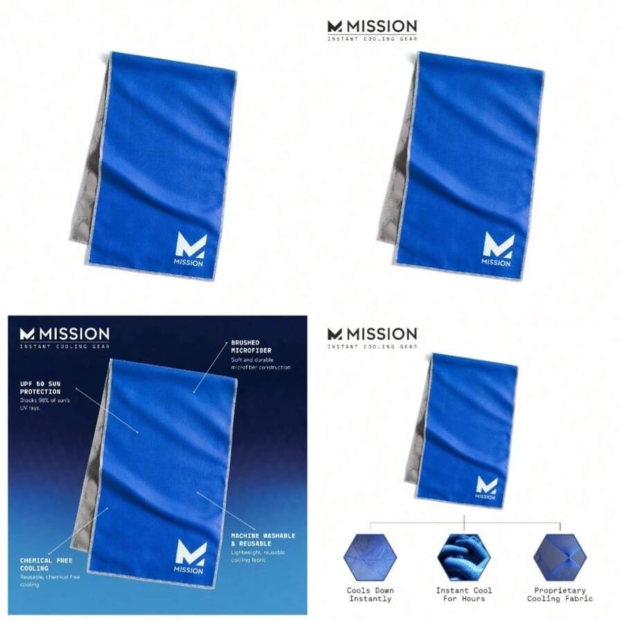 Original Evaporative Cool Technology Cooling Towel, 10" X 33",  Blue - 1 - 查看 1