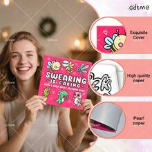 GDTME Children's Coloring Book "Swear Words Are Also A Form Of Care": Bold And Simple Pattern Coloring Book, Suitable For Adults, Cute Coloring Book, Perfect Gift For Christmas Parties, Halloween And Birthdays - Special Scene Coloring To Relieve Stress: Suitable For Friends Who Enjoy Coloring And Back To School Season (Warm Space Coloring) - 7.9 Inch * 7.9 Inch - View 7