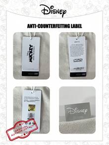 Disney 疯狂动物城官方授权可折叠手提包，大容量抽绳单肩包，轻便手提包，官方正品，适合女性/女孩，日常使用、购物、外出 - 白色 - 查看 3