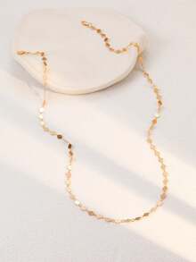 1pc Fashionable Minimalist Geometric Rhombus Luxurious High-End Elegant Sophisticated Creative Versatile Y-Shaped Adjustable Necklace, Suitable For Women For Parties, Romantic Vacations, Dates With Friends, Fashion Shows, Bars, Travels, Daily Office Commute, Vacations, Dancing, Beach Wear - Gold - View 4