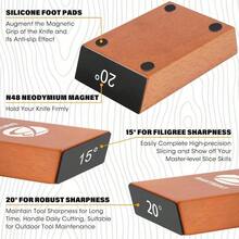Rolling Knife Sharpener Kit, Kitchen Knife Sharpener Set, Knife Sharpening Tools, 15 20 Degree Sharpening Kitchen Knives, And Ceramic Discs, Leather Strop, Polishing Compound - Red Brown - 查看 4