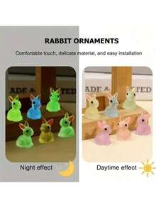 60/30/10 قطعة أرنب صغير جميل من الراتنج يضيء في الظلام، تماثيل صغيرة تضيء في الظلام، منظر طبيعي مصغر للأرانب، اكسسوارات حديقة الفراء، ديكور دمية أرنب ناعمة، ديكور منظر طبيعي مصغر من الطحالب، ديكور إبداعي، ديكور كريمي مصنوع يدويًا، حرف من الراتنج، ديكور منزل الفراء، ديكور الكعك، زينة أرنب صغيرة جذابة من الراتنج، تماثيل أرانب مصغرة تضيء في الظلام، اكسسوارات حديقة الفراء ذات المنظر الطبيعي المصغر للأرانب - متعدد الألوان - مشاهدة 2