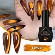 FOUR LILY 10ml 金色磁性猫眼凝胶指甲油 - 超闪亮亮片效果，持久可卸 UV LED 指甲油，适合美甲沙龙和居家美甲 - 彩色 - 查看 9