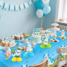 DBlue Axolotl Birthday Party Decorations - Axolotl Party Plies Including Happy Birthday Banner Spirals Cake Toppers Table Centerpieces Balloons LQ - LQ - Xem 5