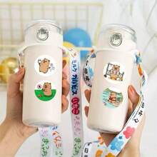 500张水豚贴纸 - PVC材质，自粘式，可爱动物图案，闪光效果，适用于笔记本电脑、剪贴簿、手机、滑板、吉他等 - 是DIY项目和节日礼物的理想之选，笔记本贴纸|趣味贴纸|贴纸 - 彩色 - 查看 11