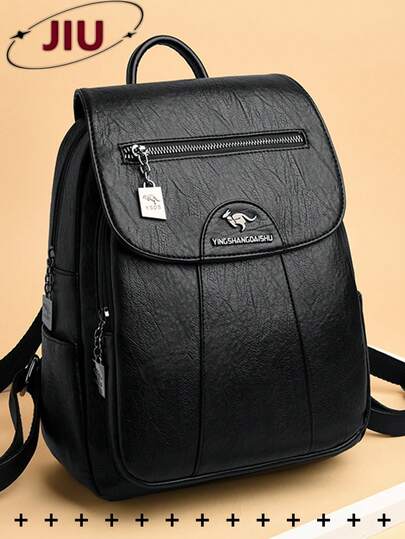 Antykradzieżowy plecak z miękkiej skóry PU w stylu vintage z klapką, wielofunkcyjna modna torba na co dzień, lekka torba podróżna z wieloma kieszeniami, minimalistyczna torba na książki o dużej pojemności, wygodny plecak odpowiedni dla studentów, pielęgniarek, nauczycieli, ludzi biznesu, w podróży, do pracy, na zakupy, do biura, na randki, na piesze wędrówki, na szkolenia, do pracy, na prezent urodzinowy, na święta