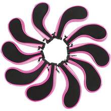 10pcs Club Cover, Neoprene Waterproof Club Iron Covers Putter Set Protector Case Accessory - Rosado - Ver 4