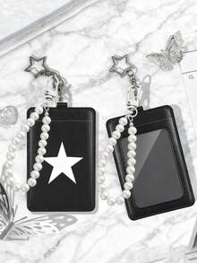 حامل بطاقات من الجلد الأسود مع قلادة نجمة، مع قلادة اللؤلؤ، تصميم بنمط نجمة خماسية الأضلاع، قلادة حقيبة، سلسلة مفاتيح، يمكن أن يحتوي على بطاقة الهوية، بطاقة المشاهير، بطاقة الحافلة، بطاقة الوجبات، بطاقة المترو، صورة، بطاقة الإقامة، غطاء واقي للبطاقات، يمكن استخدامه يوميًا، للديكور، أو كهدية لأصدقائك وعائلتك وأحبائك، هدية عيد الحب، هدية عيد الميلاد، هدية رأس السنة، هدية ، هدية العودة إلى المدرسة - متعدد الألوان - مشاهدة 6