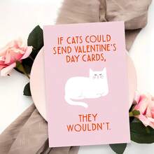 1张趣味创意节日贺卡/情人节贺卡/猫咪爱好者生日贺卡/送给她的生日贺卡/送给他的贺卡 - 紅色 - 查看 6