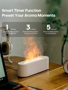 kinscoter 1PC USB 150ml Mini Flame Diffuser Ultrasonic Flame Humidifier Portable Essential Oil Diffuser With LED Colorful Light For Home Office Gifts