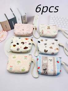 Mini Coin Purse With Keychain (12/6/3/1 Pcs Set) - Casual & Fashionable, Can Store Keys, Cables, Coins And Rings - Easy To Clean, Machine Washable - Multiple Colors Available. Perfect Gift For Family And Friends, Great Value. Excellent Gift For Girls. - Multicolor - View 9