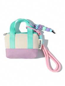 迷你粉彩手提包收纳袋，拉链封口 - 轻便女士钱包，腕带，透明，可收纳耳机、化妆品、硬币、卡片 - 日常必备收纳袋，卡包，圆柱形小包，小巧设计 - 彩色 - 查看 17