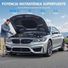 Arrancador De Bateria De Auto 3000A 12V Con Compresor De Aire 150 PSI, 26800 Mah Cargador De Bateria De Auto, Jumper Para Carro Con Pantalla LCD Extragrande Y Luces LED Súper Potentes, Multifuncional - 1 - Ver 4