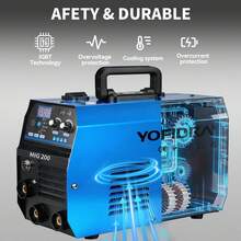 Yofidra 220V 3-In-1 MIG/ARC/Lift TIG Welding Machine, 135A MIG Welder, Compact IGBT Inverter Welding Machine, Gasless Welder With IGBT, DC Inverter, Synergic Wire Feed For Repair Work - UK Plug(220-240V) - View 4