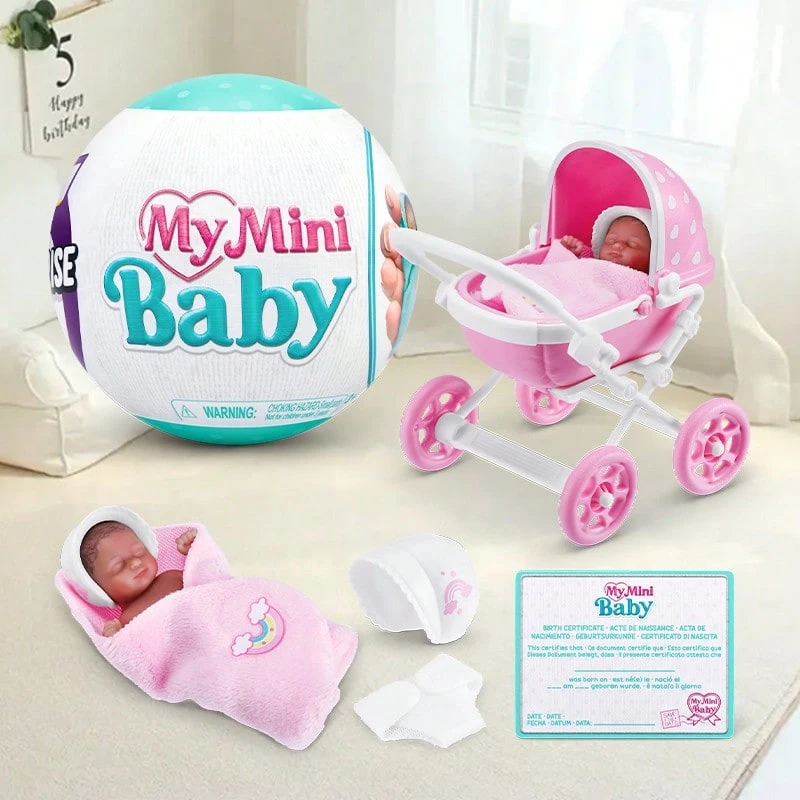 ZURU Set de 5 cápsulas misteriosas de la Serie 1 de bebés mini sorpresa, juguetes para niñas, bebés mini realistas, set de juego y accesorios (estilos aleatorios) - Multicolor - Ver 1