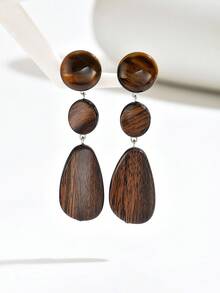 1 Đôi bông tai mặt dây chuyền bằng nhựa giả ngọc bích, họa tiết hoa nhiều màu sắc, vân gỗ, mực tàu, kiểu dáng thanh lịch và gợi cảm, đính kèm khuyên tai hình trái tim vàng, thích hợp cho tiệc tùng, kỳ nghỉ, du lịch. Mỗi hạt nhựa đều có sự pha trộn màu sắc và hoa văn độc đáo, các vết khuôn là bình thường. - Nhiều màu - Xem 3