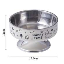 Stainless Steel Elevated Pet Bowl With Neck Protection, Anti-Slip Pad, Detachable & Washable, Large Capacity Dog Food Bowl - 300ml - View 10