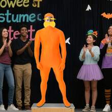The Lorax Costume Morph Bodysuit Moustache Book Week Jumpsuit*1 Mustache*1 Eyebrows*2 - 橘色 - 查看 2