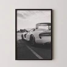 1幅无框道奇蝰蛇精美艺术版画，黑白跑车摄影，复古风格汽车墙饰，男士专属空间装饰，阳刚家居装饰，送给汽车爱好者的礼物 - 彩色 - 查看 2