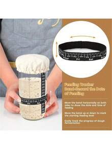 1 Set 24oz Glass Fermentation Jar Kit With Markings And Lid, Includes Scraper And Cover, For Bread Dough, Sourdough, Kombucha, Soy Sauce Fermenting Crock With Lid - Multicolor - View 2