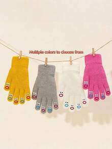 1 Pair Thick Fleece Fingerless Gloves For Women, Knitted Polyester Material, Casual Neutral Texture, Suitable For Commuting, Sports, Cycling, Running, Student Performances, Birthdays, Anniversaries, Christmas And Other Occasions, An Ideal Gift For Friends. +Winter Gear+ Glove Bear+ Christmas