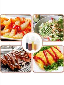 Tomato Sauce Squeeze Bottle With Funnel, Commercial Kitchen Condiment Bottle, Salad Oil Bottle, Seasoning Dispenser Bottle, Wide Mouth Thick Graduation, Suitable For Salad Sauce, Honey, Oil And More - White - View 4