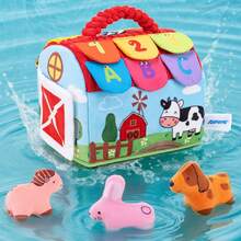 1件卡通农场婴儿过家家玩具，亲子互动抓握训练益智玩具，适合作为新生儿礼物 - 彩色 - 查看 7