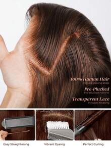 250% Chocolate Brown Body Wave Wig Human Hair Wigs 13X4 Lace Front Wig #4 Light Brown Long Body Wave T Part Lace Frontal Wig Pre Plucked Hairline Transparent Lace Frontal Wig Christmas Gifts For Women