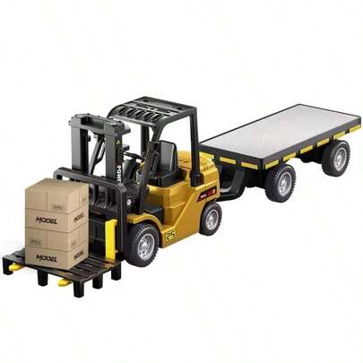 1 Set Carretilla elevadora de aleación a escala 1:64, Carretilla elevadora de control remoto, Grúa de control remoto, Coche de control remoto, Vehículo pequeño de control remoto, Con horquillas ajustables Vehículo de ingeniería de control remoto, Equipado con luces LED y compatible con control remoto por teléfono inteligente, Vehículo de ingeniería de control remoto de alta tecnología, Juguete de coche a escala 1:64 de control remoto 2.4Ghz, Modelo de coche de simulación en miniatura, Portátil, Adecuado para niños y niñas Vehículo de ingeniería de control remoto, Juegos de niños, Juegos de coches, Coches para niños, Juguete de coche de juego de ingeniería, Regalo