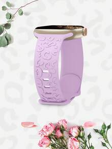 St.Siabe 1pc Unisex Fashion Carved Laser Embossed Paisley Pattern Monochrome Silicone Watch Band, Soft & Comfortable Waterproof Replacement Strap Compatible With Apple Watch Series SE/8/7/6/5/4/3/2/1 38mm 40mm 41mm 45mm 44mm 42mm 49mm - White - View 7