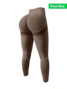 TNTOR Plus Size High Waist Lifting Fitness Pants For Women, High Elasticity Quick Dry Tight Leggings, Peach Butt Mid-Rise Yoga Black Trousers With High Waist Design For Abdomen Slimming, Suitable For Exercising, Cycling Shorts To Enhance Buttocks, Comfortable Shorts For Fitness Enthusiasts - Volcanic Gray - View 7